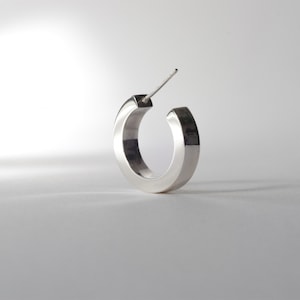Thick Silver Hoop Earrings