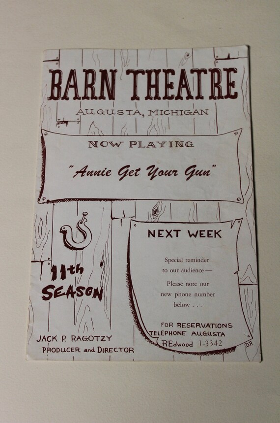 Items Similar To Barn Theatre Annie Get Your Gun Augusta