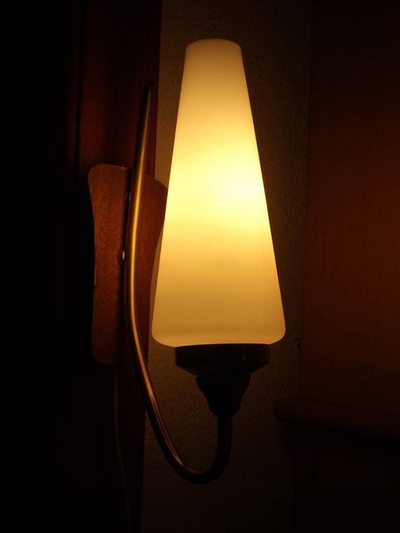 Holzglas und Messing Wandlampe handgefertigt in Vintage | Etsy de_DEpArt deco Wandleuchte aus