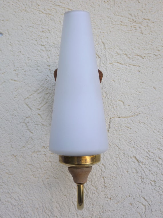 Holzglas und Messing Wandlampe handgefertigt in Vintage | Etsy de_DEpArt deco Wandleuchte aus