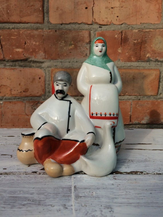 Porcelain statuette soviet period Ukrainian cossack Vintage figurine men