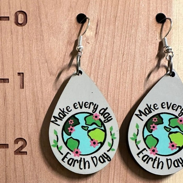 Earth Day Every Day Earrings, Recycle earrings, Earth Day jewelry, Earth Day earrings, Earth Day