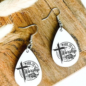 Pendientes hechos para adorar, pendientes religiosos, iglesia, regalos cristianos, Jesús