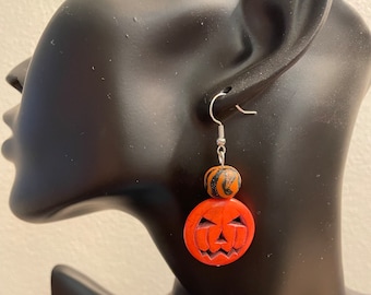 Pendientes de calabaza de Halloween