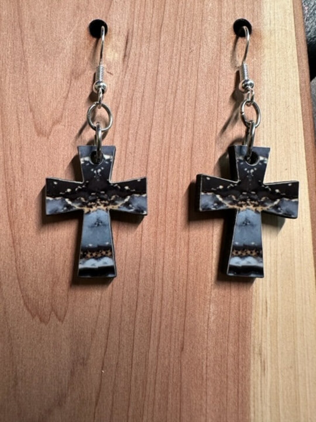 Blue Jean Small Cross Earrings, Cross Earrings, Christian Jewelry