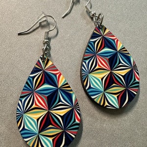 Kaleidoscope of Colors Teardrop Earrings, Colorful earrings, Rainbow earrings, bright earrings,