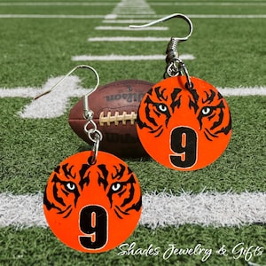 Cincinnati #9 Earrings, Cincinnati Football