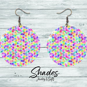 Rainbow Kaleidoscope Earrings, colorful earrings, rainbow earrings