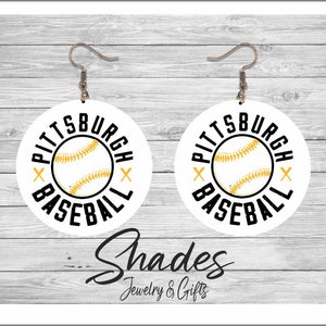 Pittsburgh Baseball Earrings - Raise the Jolly Roger!  Pittsburgh black and gold