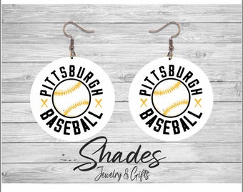 Pittsburgh Baseball Earrings - Raise the Jolly Roger!  Pittsburgh black and gold