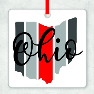 Ohio State Ornament, Christmas Ornament, Ohio Christmas ornament