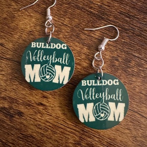 Volleyball Mom Earrings - Earrings for Mom, Volleyball Fan earrings, Customize for your Volleyball Team