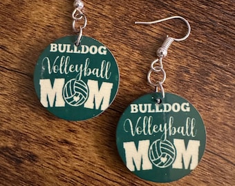 Volleyball Mom Earrings - Customizable Team Colors