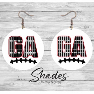 Georgia Football Earrings, UGA Bulldogs, Bulldogs Jewelry