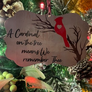 Enfeite Memorial Cardinal, enfeites de Natal, presentes memoriais, podem ser personalizados no verso