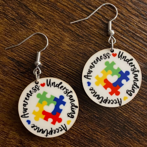 Autism Awareness Earrings, Autism Awareness, Autism jewelry, Autism earrings