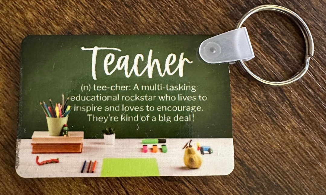 Teacher Definition Keychain Keychain for Teachers Great Etsy