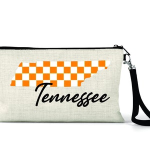 Tennessee Wristlet, Small Purse, University of Tennessee checker board pattern, Volunteers, Vols