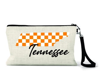 Tennessee schoudertasje, kleine portemonnee, dambordpatroon University of Tennessee, vrijwilligers, Vols