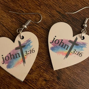 John 3:16 Earrings, Christian Earrings, Religious Earrings, Gifts for Christians, Secret Sister Gift