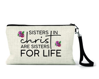 Sisters in Christ Wristlet, Religious gift, church, Jesus, ladies purse