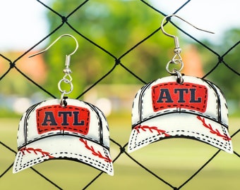 Personalized Baseball Cap Earrings, Team Mom Jewelry