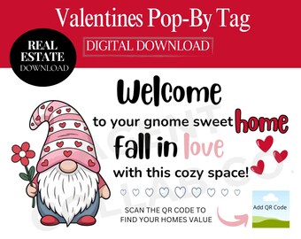 Valentine’s Day Pop-By Tags | February Client Appreciation Tags | Open House Favor Printable | Editable Digital Download