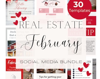 February Real Estate Social Media Posts | Real Estate Instagram & Facebook Captions | Valentine’s Day Home Content | Editable Canva Template