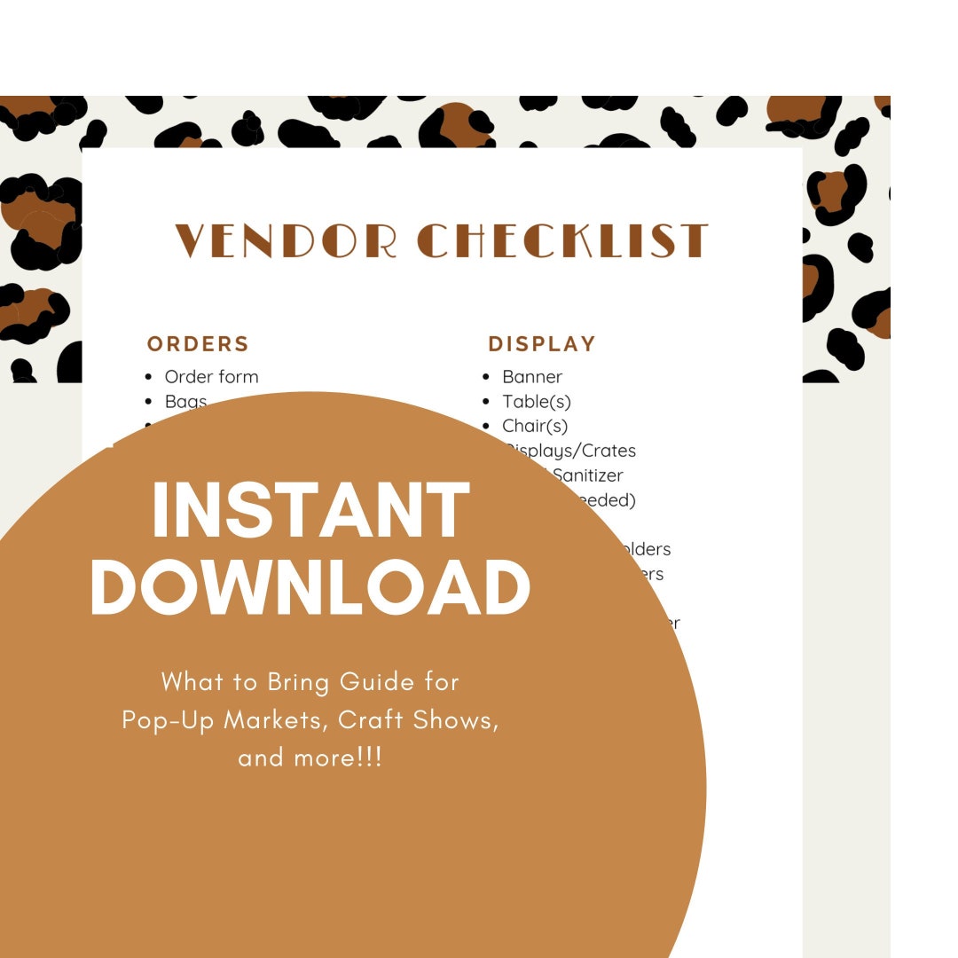 Craft Show Checklist Trade Show Checklist Vendor List Craft Fair List