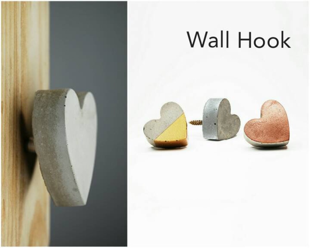 Concrete Heart Wall Hook Heart Wall Hook Heart Hook Heart Coat Hook