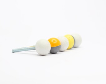 Extra Small Cabinet Knob | 15mm Concrete Sphere Drawer Pull