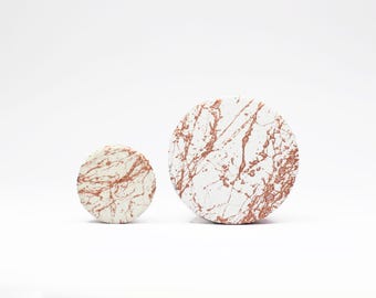 Copper & White Marble Concrete Cabinet Knob | Drawer Pull | Cabinet Knobs | Concrete Knobs | Knobs | Scandi Style | Concrete Handles