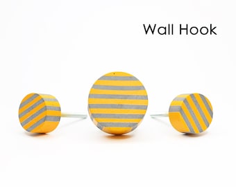 Striped Wall Hook | Stripey Wall Hook | Concrete Wall Hook | Coat Hook | Coat Peg | Towel Hook | Outdoor Hook | Wall Hook | Hallway Hook