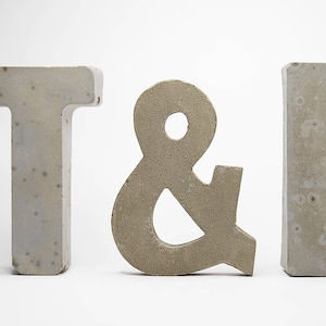 Concrete Letters Gift Set | Large Concrete Letters | Concrete Letters Initials Set | Concrete Letters | Wedding Gift | Concrete Initials