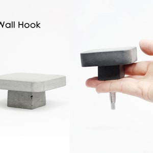 Large Square Concrete Hook | Large Square Wall Hook | Coat Hook | Concrete Hook | Statement Decor | Robe Hook | Hat Hook | Helmet Hanger