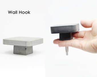 Large Square Concrete Hook | Large Square Wall Hook | Coat Hook | Concrete Hook | Statement Decor | Robe Hook | Hat Hook | Helmet Hanger