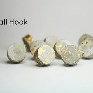 Concrete and Gold Wall Hook | Gold Hooks | Duck Egg | Gold Wall Hooks | Rose Gold Hooks | Rose Gold Wall Hooks | Concrete Hooks | Quail Egg