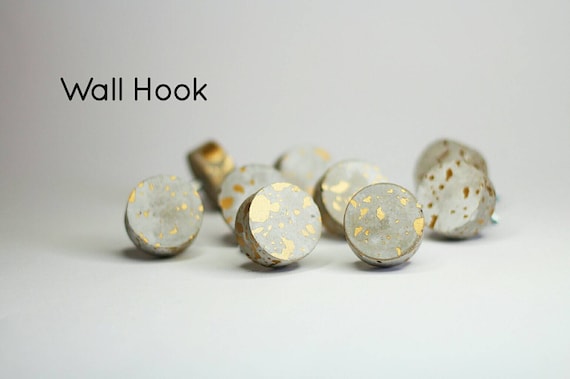 Concrete and Gold Wall Hook | Gold Hooks | Duck Egg | Gold Wall Hooks | Rose Gold Hooks | Rose Gold Wall Hooks | Concrete Hooks | Quail Egg