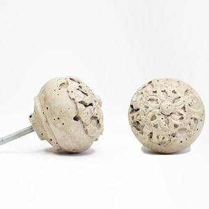 Concrete Traditional Round Flower Cabinet Knob (imperfect beauty)
