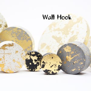 Gancho de pared de hormigón con lámina de oro / Perchero de imitación de hoja de oro