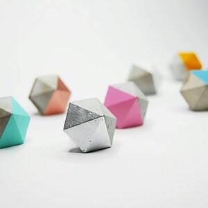 Concrete Small Diamond Cabinet Knob or Wall Hook Natural or choose colour image 2