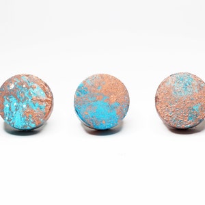 Copper & Sapphire Effect Concrete Round Cabinet Knob | Sapphire Cabinet Knob | Copper Cabinet Knob | Turquoise Cabinet Knob