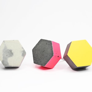 Hexagon Knobs | Concrete Knobs | Bouton de Meuble | Hexagon Knob | Hexagonal Knobs | Honeycomb Knobs | Concrete Drawer Pull | Cabinet Knobs