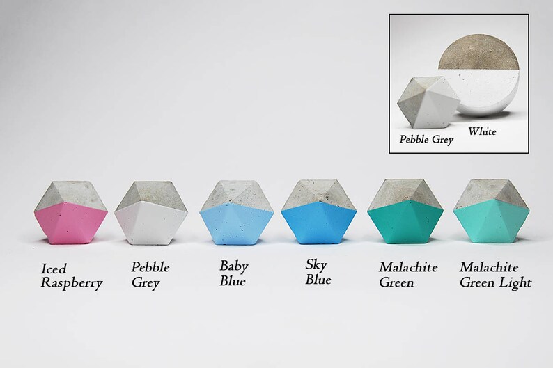 Concrete Small Diamond Cabinet Knob or Wall Hook Natural or choose colour image 7