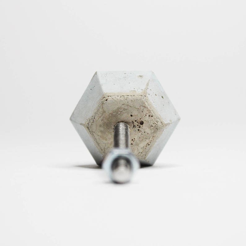 Concrete Small Diamond Cabinet Knob or Wall Hook Natural or choose colour image 5