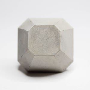 Concrete Cabinet Knob in the shape of a Square Frustum. Natural Grey or White. Wall Hook Available