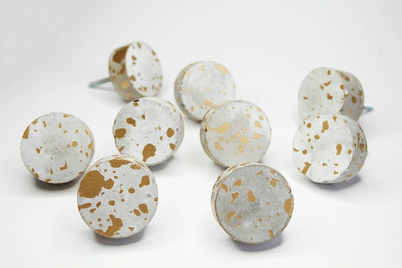 Beton und Gold Schrankknopf Goldknöpfe Entenei Gold | Etsy