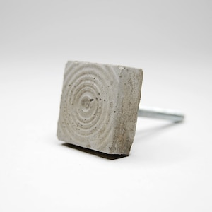 Square / Spiral Cabinet Knob from Concrete. Natural Grey or a variety of colours.