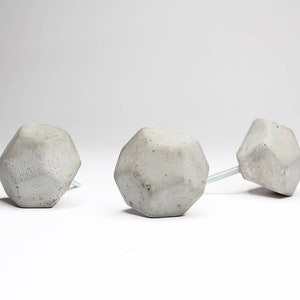 Concrete Cabinet Knob - Geometric Shape. Natural Grey or a variety of colours