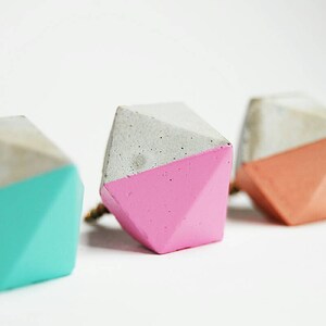 Concrete Small Diamond Cabinet Knob or Wall Hook Natural or choose colour image 6